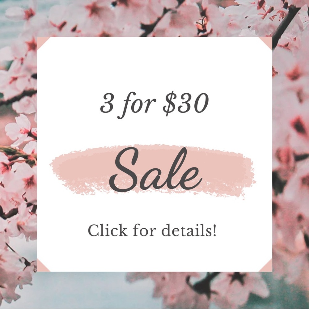 3 for $30 Sale!! Items eligible say 3/$30 in the title!